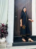 Long Kurta Set-Black
