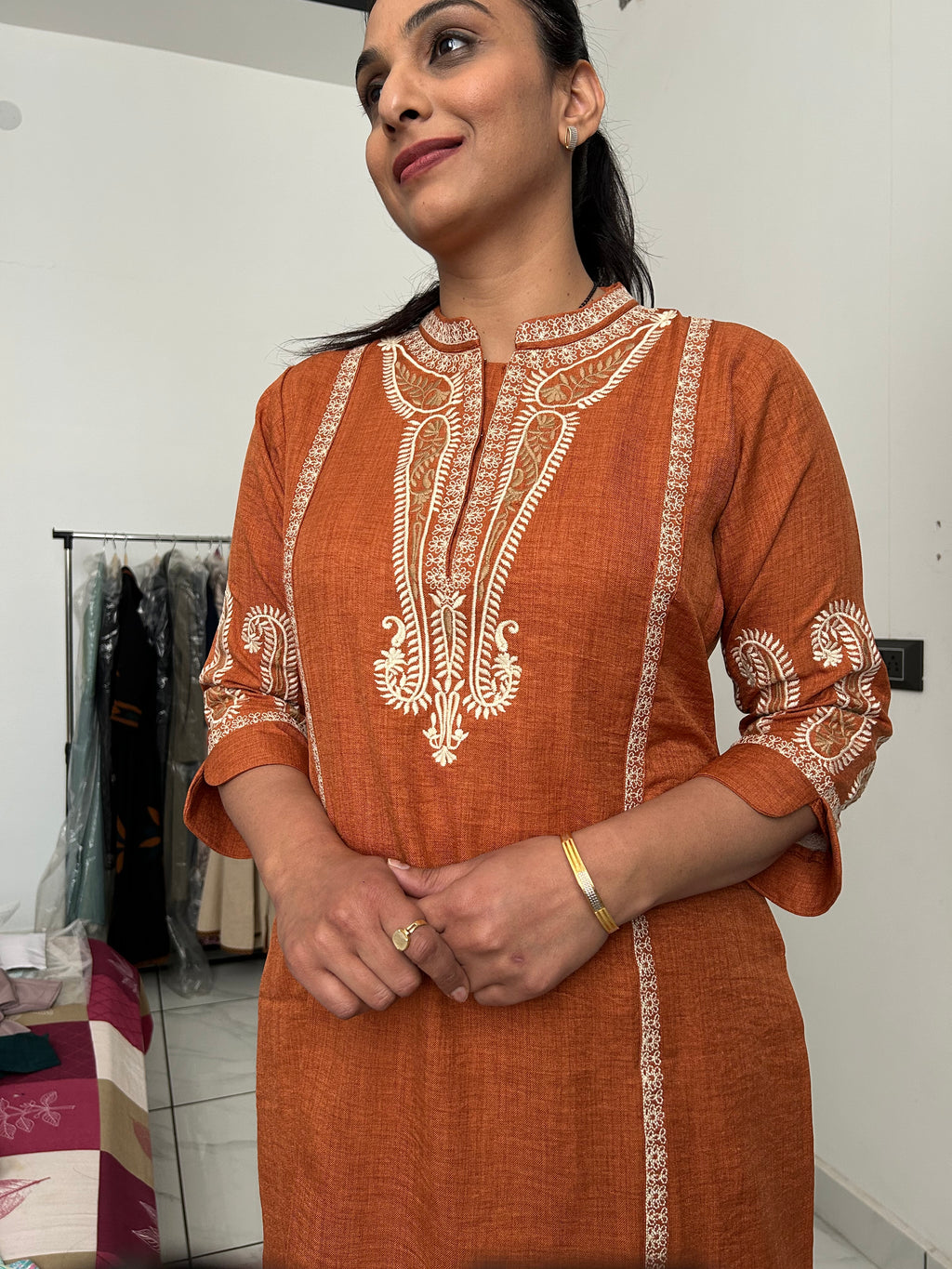 South Cotton Embroidered Kurta Set
