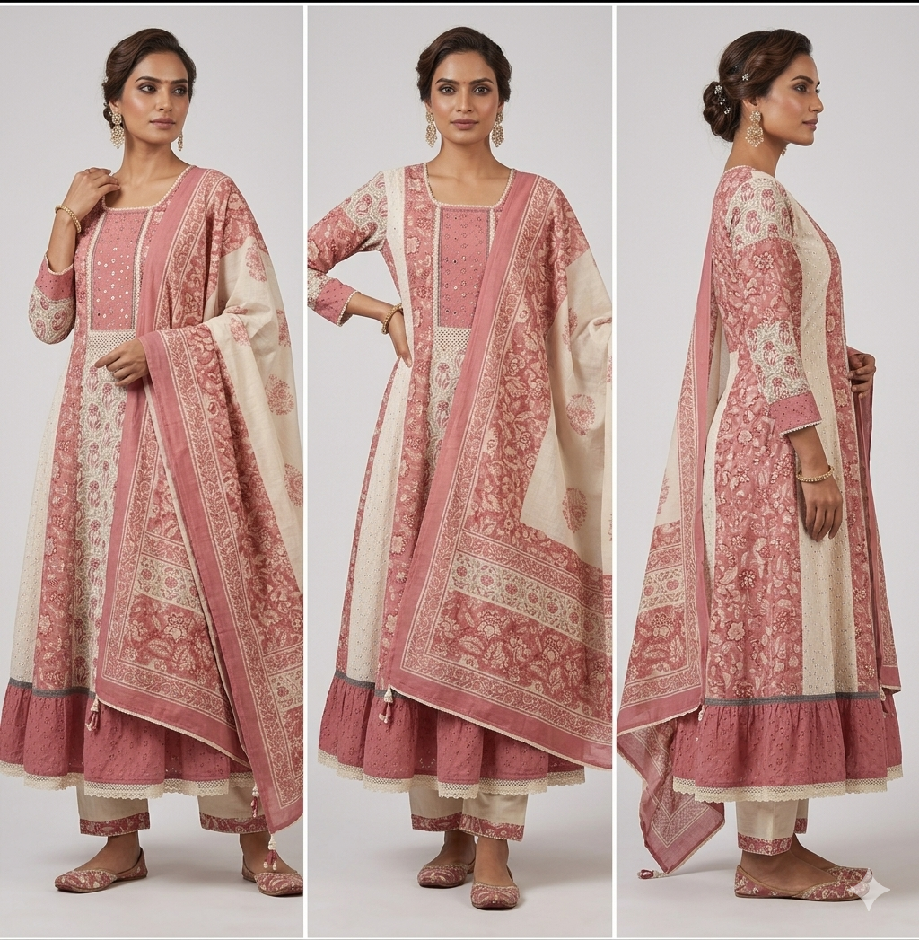 Schiffli Anarkali Suit