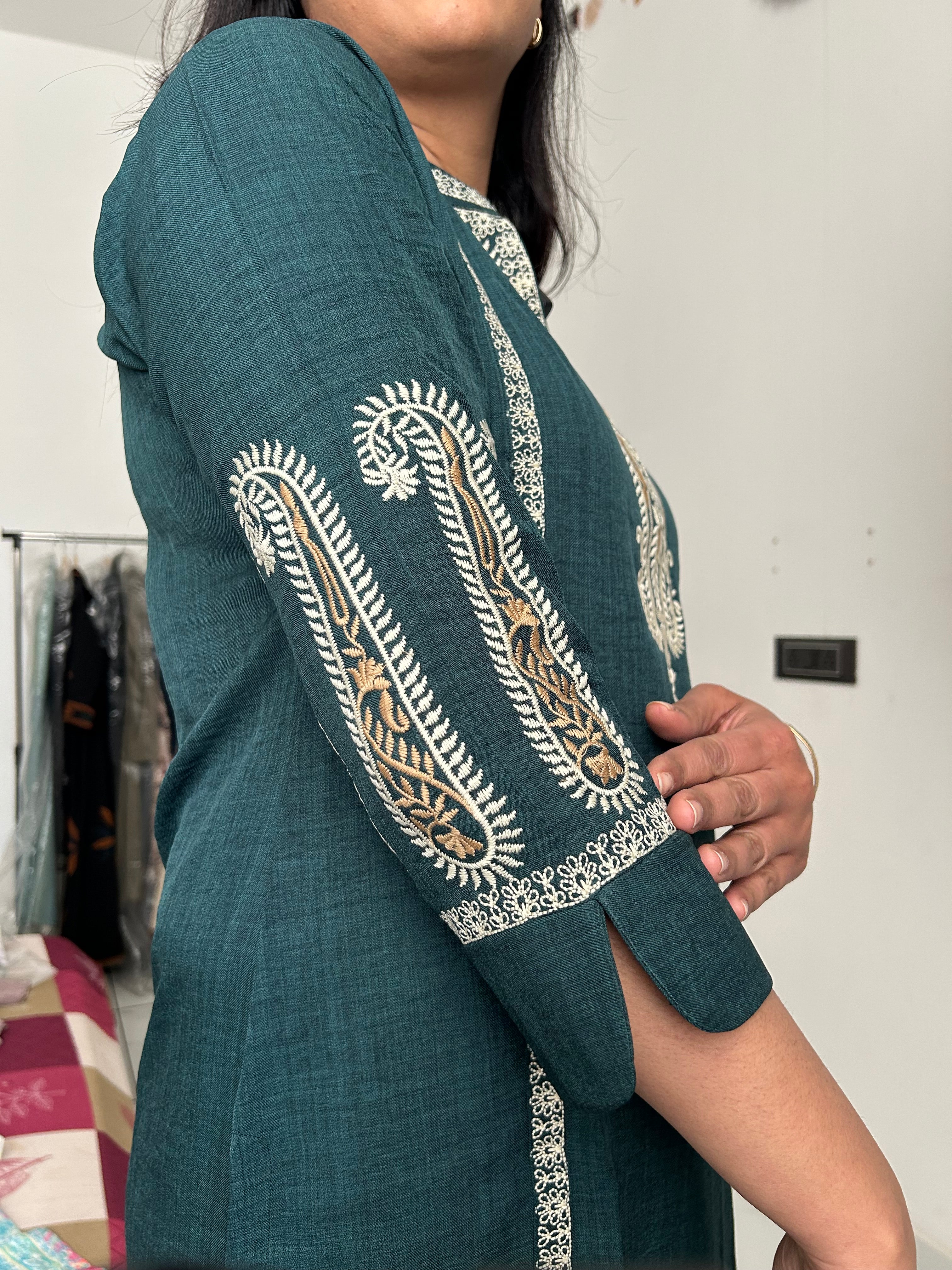South Cotton Embroidered Kurta Set