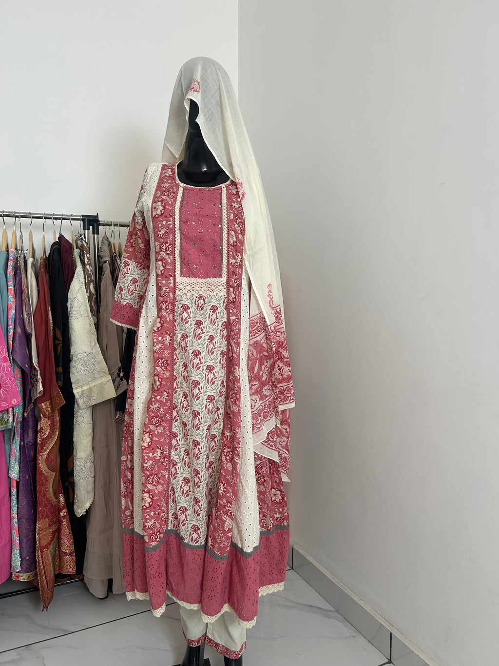 Schiffli Anarkali Suit