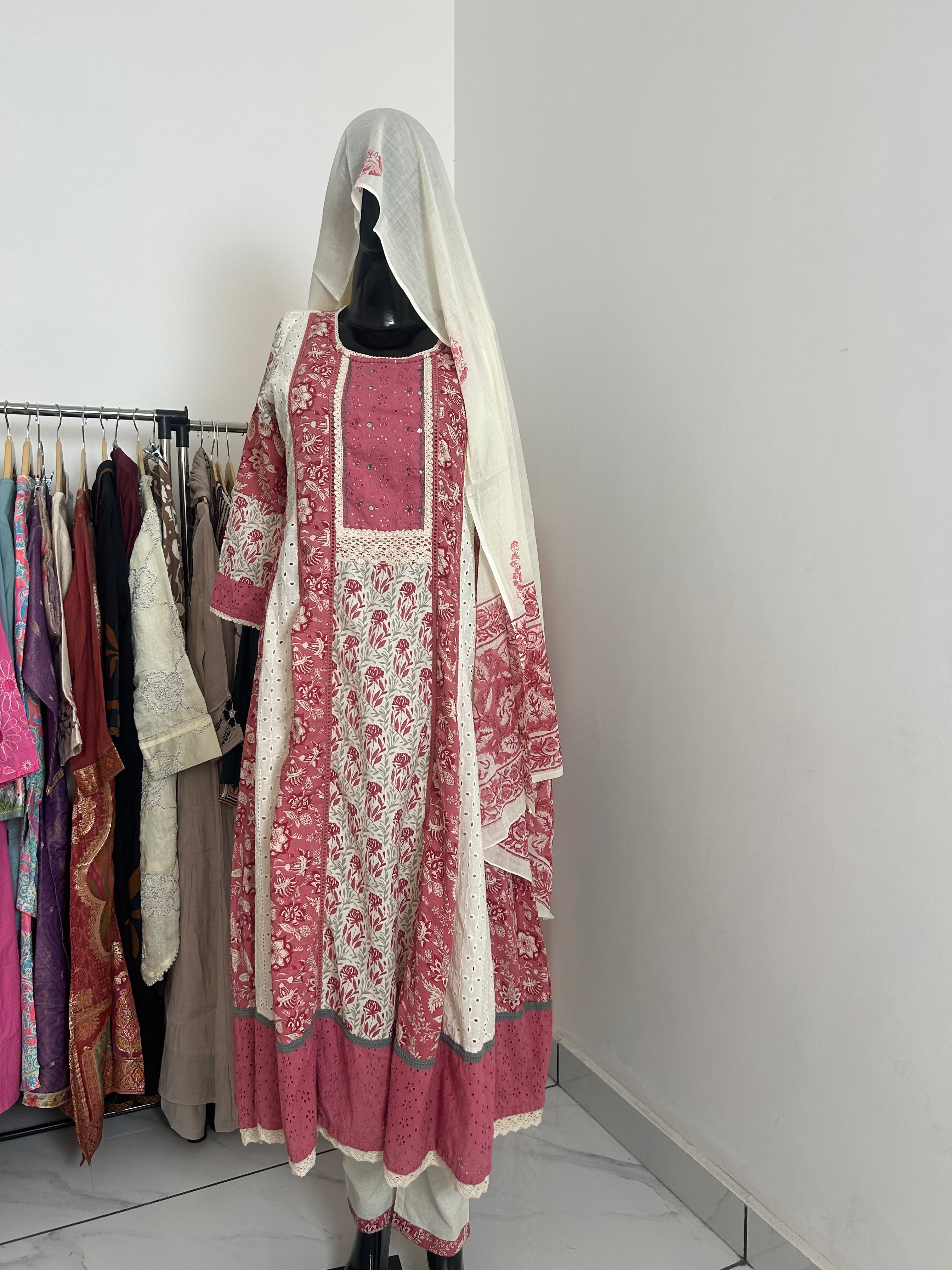 Schiffli Anarkali Suit